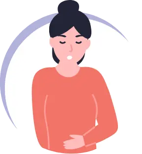 Illustration of Swollen Abdomen